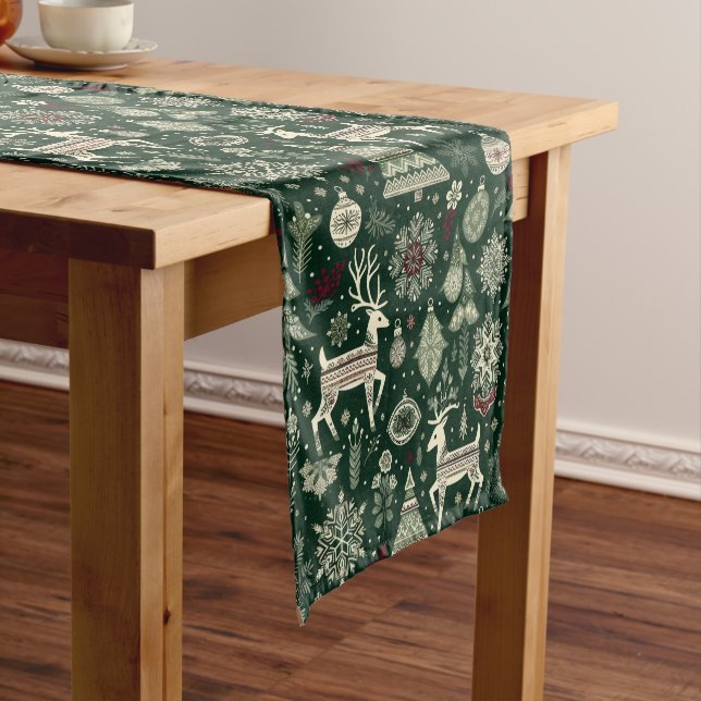 Chemin De Table Court Temps de Noël scandinave (In Situ)