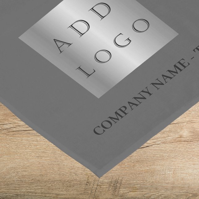 Chemin De Table Court Texte du logo de l'entreprise gris foncé (Créateur téléchargé)