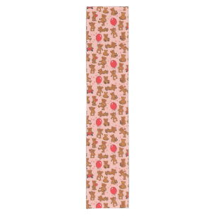 Chemin De Table Court Texture avec le nounours, coeurs