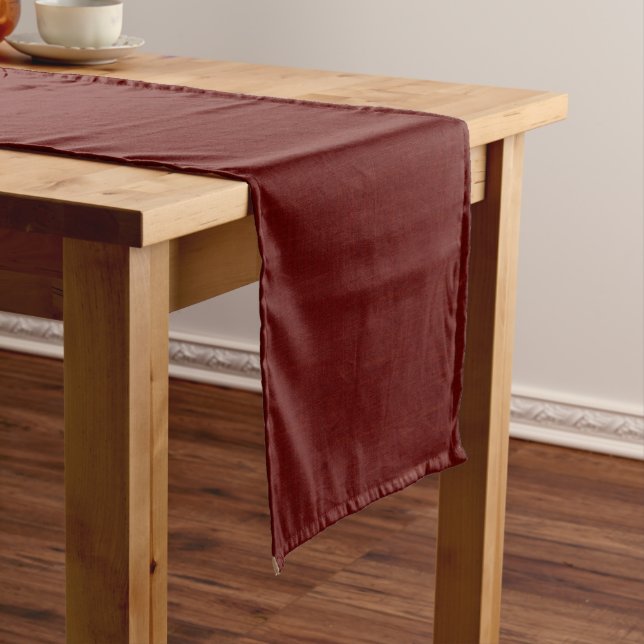 Chemin De Table Court Textured dark red, red-brown. (In Situ)