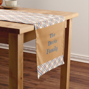 Chemin De Table Court Thanksgiving Autumn Plaids Famille