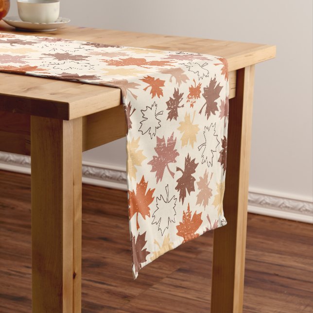 Chemin De Table Court Thanksgiving jour design, automne feuilles naturel (In Situ)