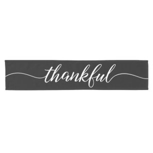 Chemin De Table Court Thanksgiving moderne du manuscrit de Thankkful