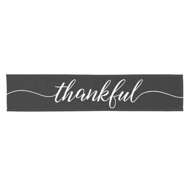 Chemin De Table Court Thanksgiving moderne du manuscrit | de | Thankkful (Horizontal)
