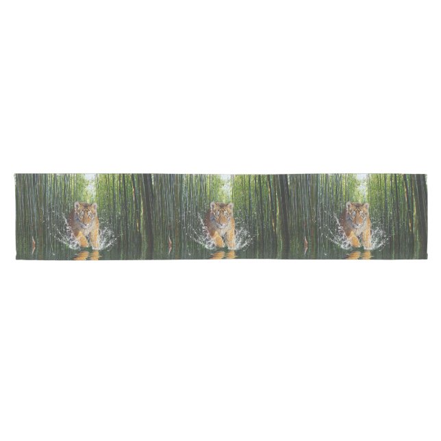 Chemin De Table Court Tiger et Bambou Grove (Horizontal)