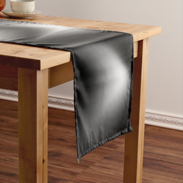 Chemin De Table Court Tissage Abstrait en Noir & Blanc (In Situ)