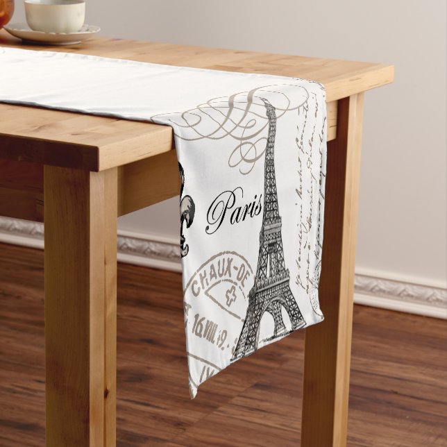 Chemin De Table Court Tour Eiffel vintage moderne (In Situ)