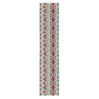 Chemin De Table Court Traditional Folk Embroidery Stripe  Pattern