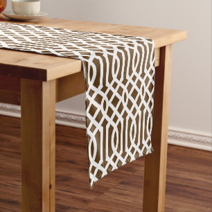 Chemin De Table Court Trellis Brown au chocolat
