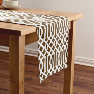 Chemin De Table Court Trellis Brown au chocolat