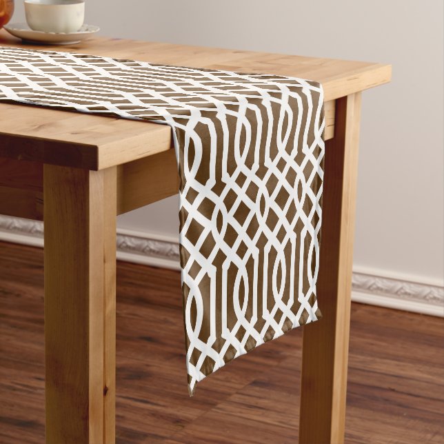 Chemin De Table Court Trellis Brown au chocolat (In Situ)