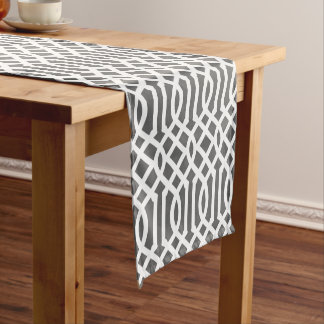 Chemin De Table Court Trellis gris charbon
