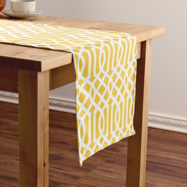 Chemin De Table Court Trellis jaune (In Situ)