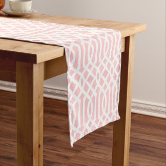 Chemin De Table Court Trellis rose clair
