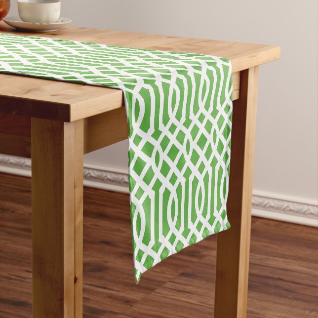 Chemin De Table Court Trellis vert (In Situ)