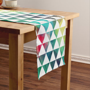 Chemin De Table Court Triangles géométriques colorés Motif moderne