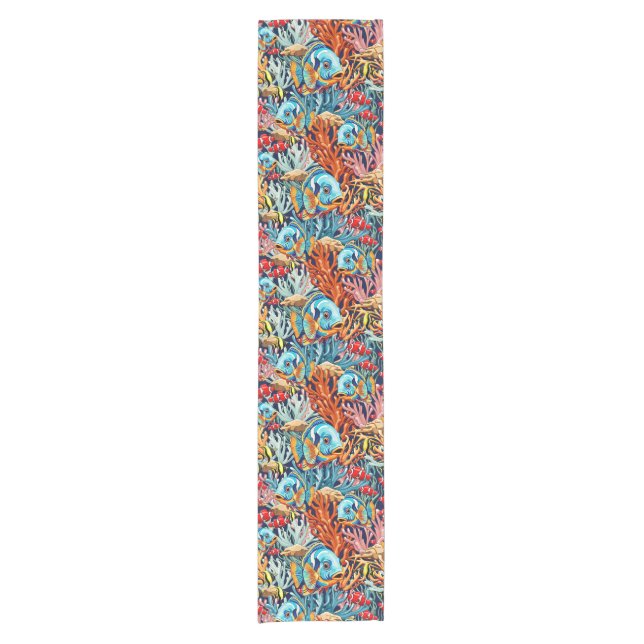 Chemin De Table Court Tropical Fish Colorful Summer Vibes (Devant)