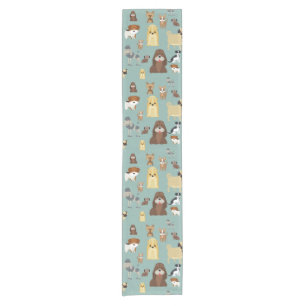Chemin De Table Court turquoise background dopattern