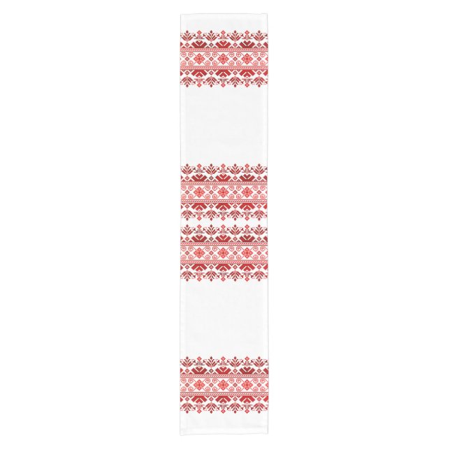 Chemin De Table Court Ukrainian traditional vushuvanka folk art red (Devant)