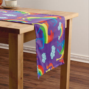 Chemin De Table Court Unicornes arc-en-ciel