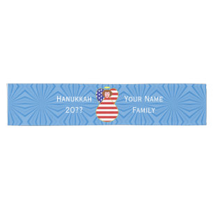 Chemin De Table Court USA Ange Cheveux Rouges Hanukkah Drapeau Personnal