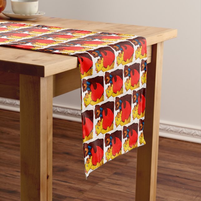 CHEMIN DE TABLE COURT VALENTINE SOYEZ MON OURS TEDDDY (In Situ)