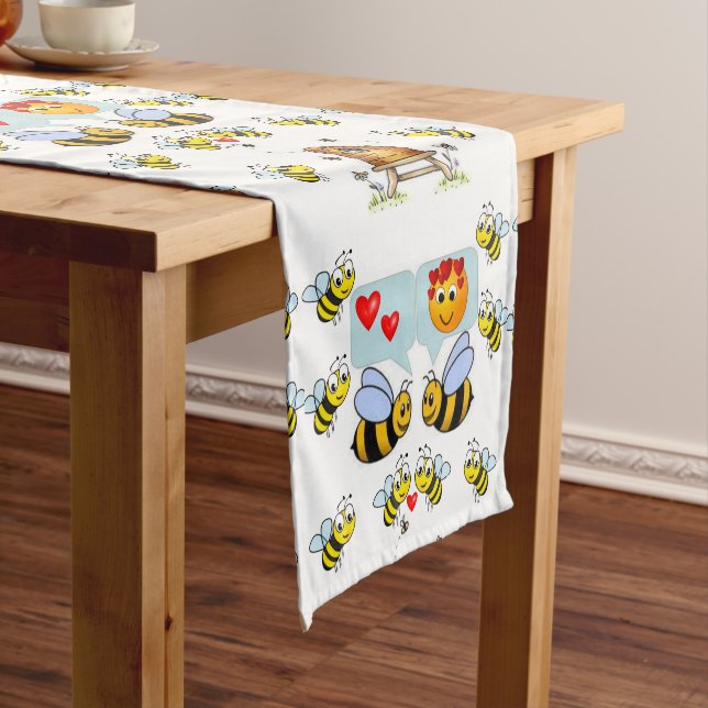 Chemin De Table Court Valentines Bumblebee, coureur de nappes (In Situ)