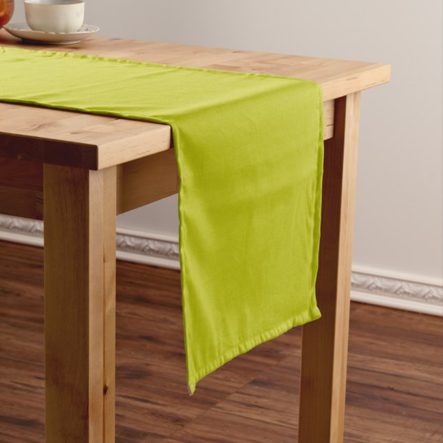 Chemin De Table Court Vert Chartreuse Simple Uni Couleur Unie (In Situ)