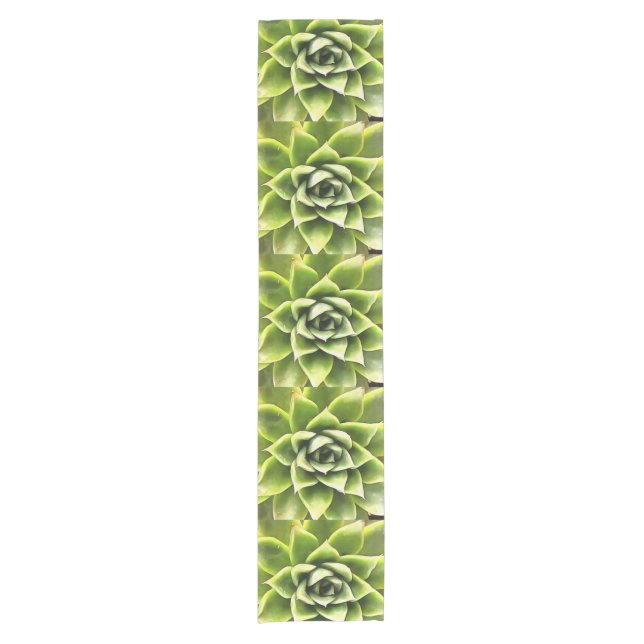 Chemin De Table Court Vert Succulent Gros Plan Cactus (Devant)