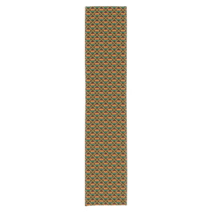 Chemin De Table Court Verticale Jaune, Vert, Rouge, Noir Tissu Kente