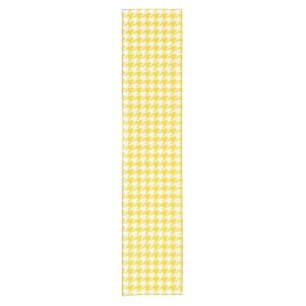 Chemin De Table Court Vichy jaune et blanc à carreaux pied de poule