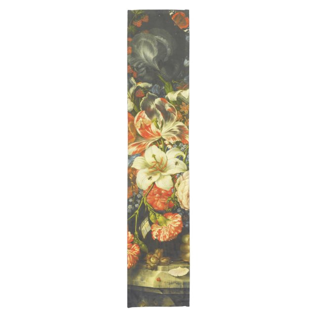 Chemin De Table Court Vie morte avec fleurs et fruits (Devant)