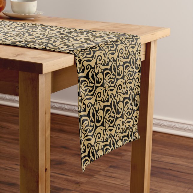 Chemin De Table Court Viking Celtic Intertwining Animal Motif Fabric (In Situ)