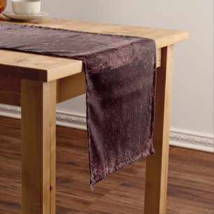 Chemin De Table Court Vin Velvety Damask Glam Grunge de Bordeaux Sangr