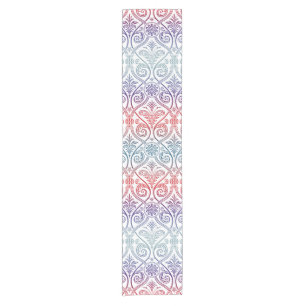 Chemin De Table Court Vintage Damask Wallpaper - bleu violet rouge