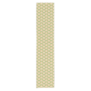 Chemin De Table Court Vintage Floral vert et jaune motif Jonquil