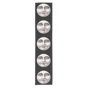 Chemin De Table Court Vintage homme dans la pleine lune visage lune