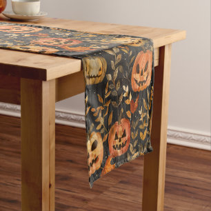 Chemin De Table Court Vintage inspiration mignonne Citrouilles d'Hallowe