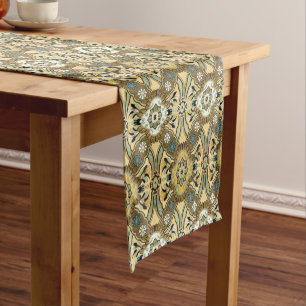 Chemin De Table Court Vintage japonais Floral Brocade Motif