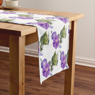 Chemin De Table Court Vintage Purple Morning Glory