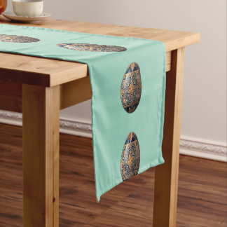 Chemin De Table Court Vintage Pysanka Easter Egg Pattern Folk Art Cotton