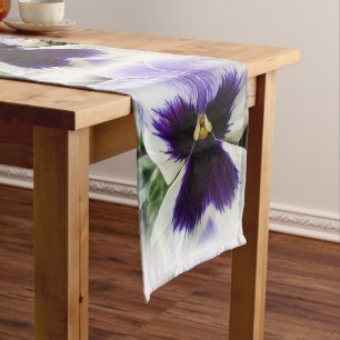 Chemin De Table Court violet profond sur blanc