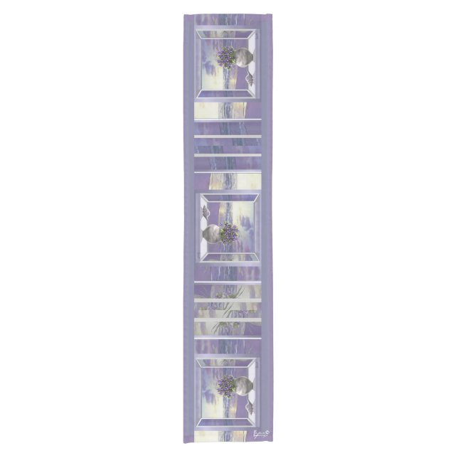 Chemin De Table Court violettes dans un bocal de lune (Devant)