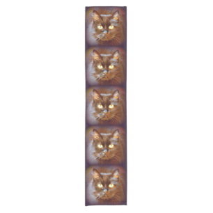 Chemin De Table Court visage de chat noir