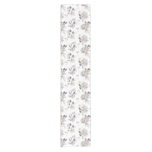 Chemin De Table Court Watercolor Floral Table Runner