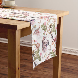 Chemin De Table Court Western Cowgirl Baby shower coureur de table - ros