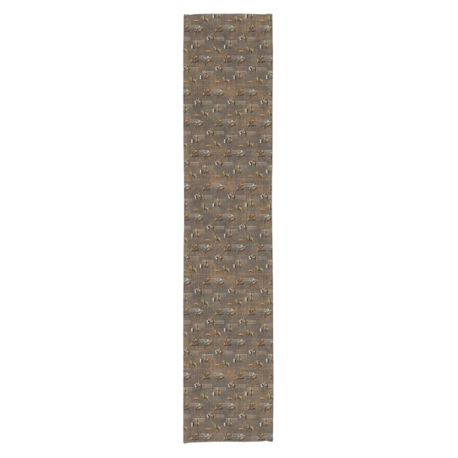 Chemin De Table Court Western Table Runner Rodeo Design Brown (Devant)