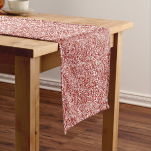 Chemin De Table Court William Morris Cherry Red Larkspur Motif