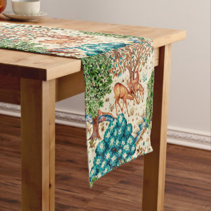 Chemin De Table Court William Morris Deer par une Tapisserie Brook Beige