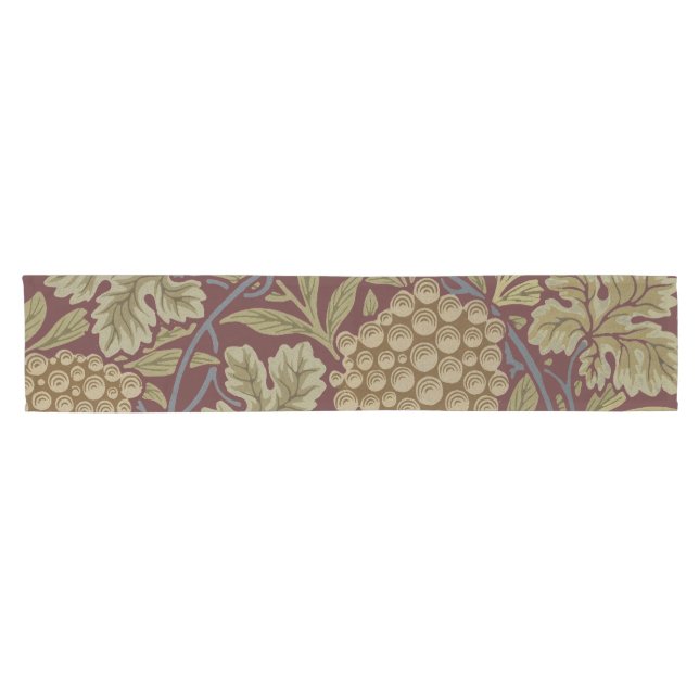 Chemin De Table Court William Morris Vine Grappe Rouge Vert Art (Horizontal)